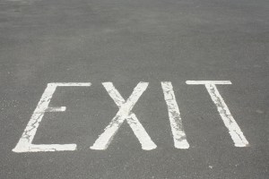 exiting out of church